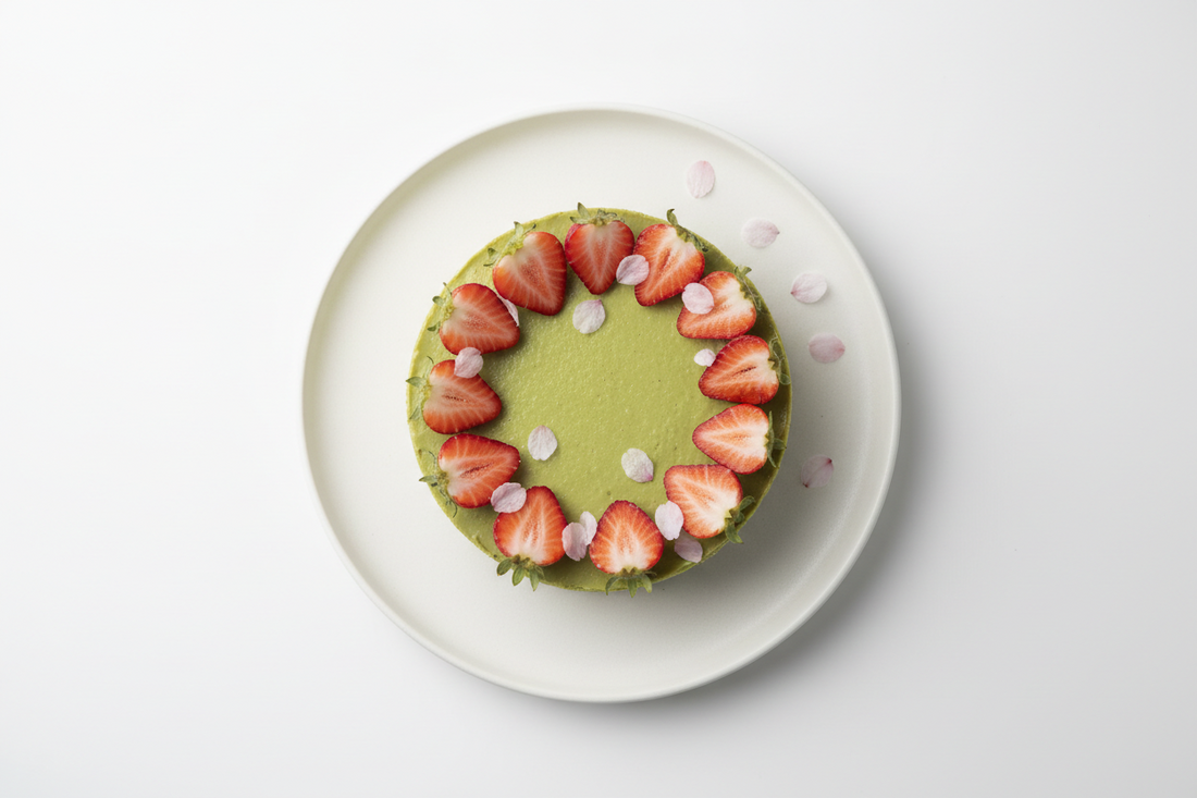 Jordbær matcha cheesecake